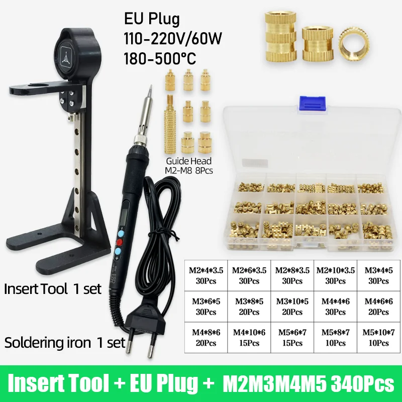 Kit D'inserts Thermiques Filetés M2 à M5 | Pointes Pour Fer à Souder C210, Outil D'impression 3D