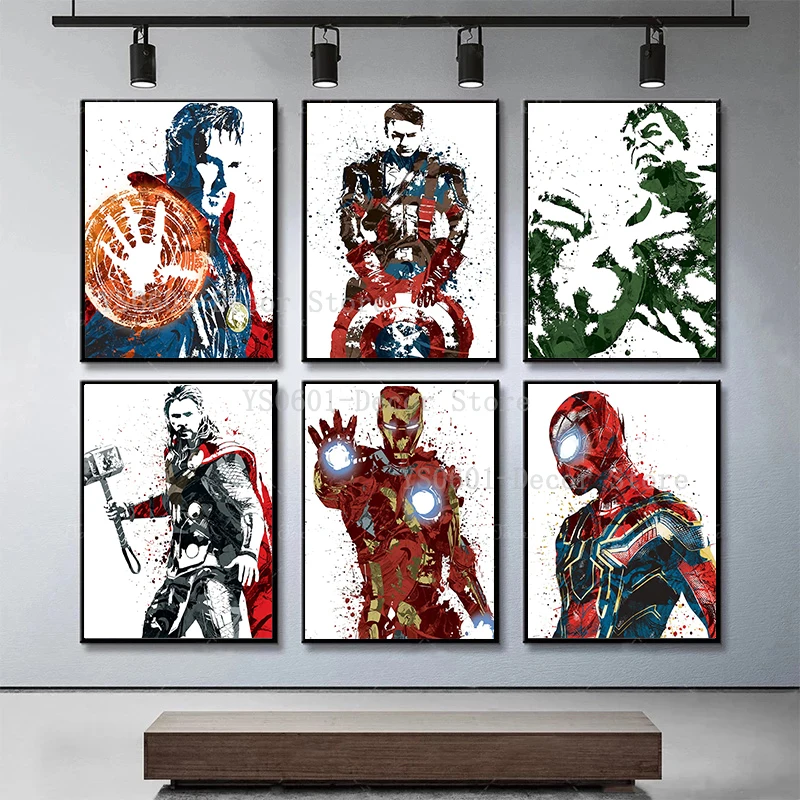 Abstract Painting Avengers Marvel Painting Canvas Marvel Art Canvas