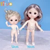 New OB11 Doll Body 13 Joints Cute Face 3D Brown Big-eyed 12CM Naked Dolls with Shoes Children Girls DIY Toy Gift 1/12 Munecas 1