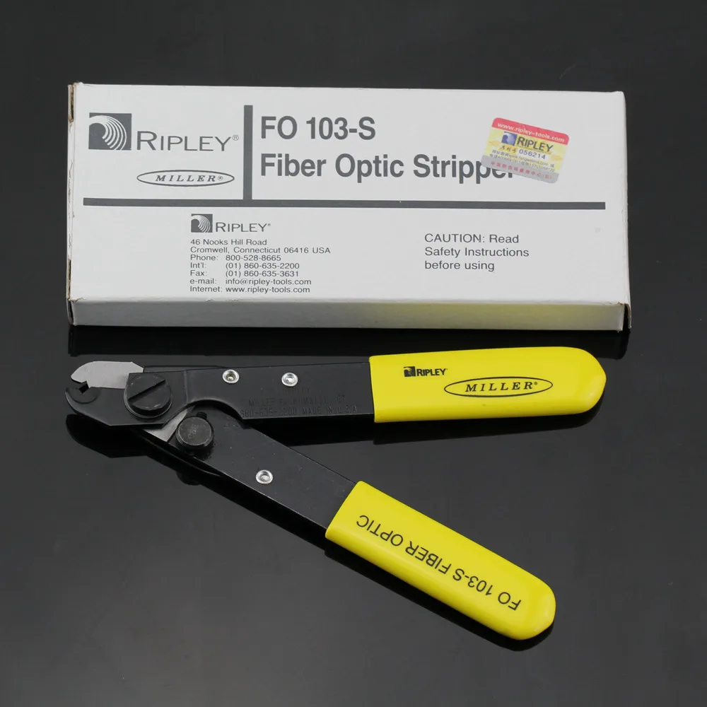 Miller U.S. Original Imported Straight Handle  Single Hole Fiber Optic Cable Stripper FO-103S  Fiber Stripping Pliers