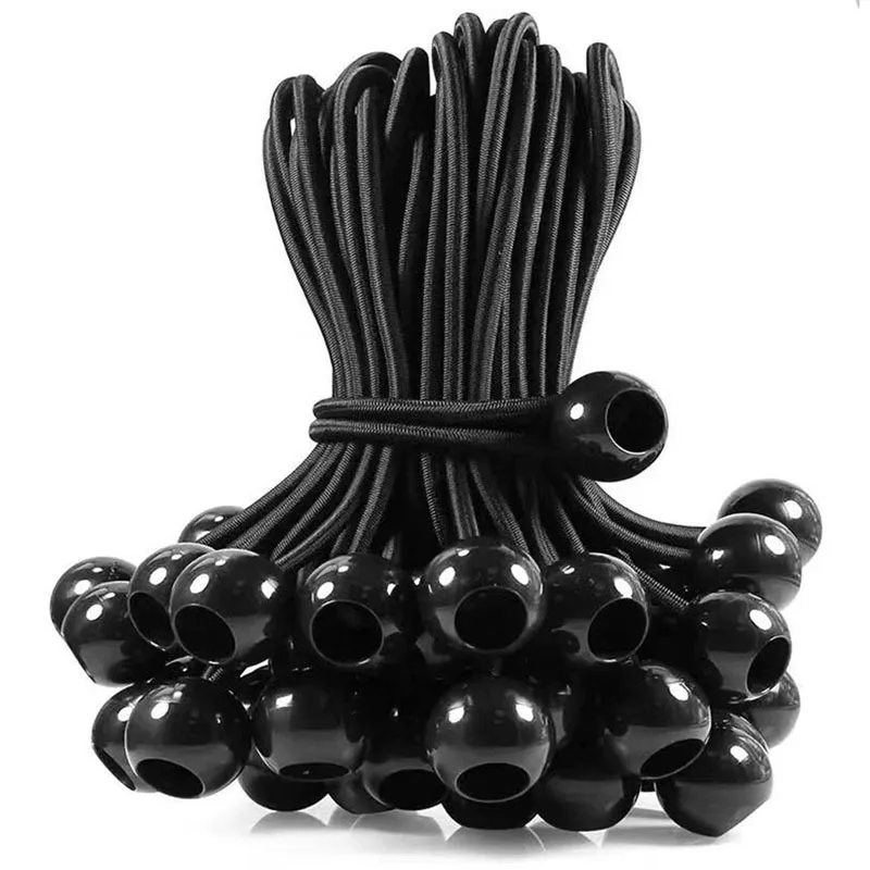 Camping tent accessories bungee cords 10pcs bungee ball tarps canvas tarpaulin flagpole ties cord ends elastic rope lace fixed boat pole camping tent accessories