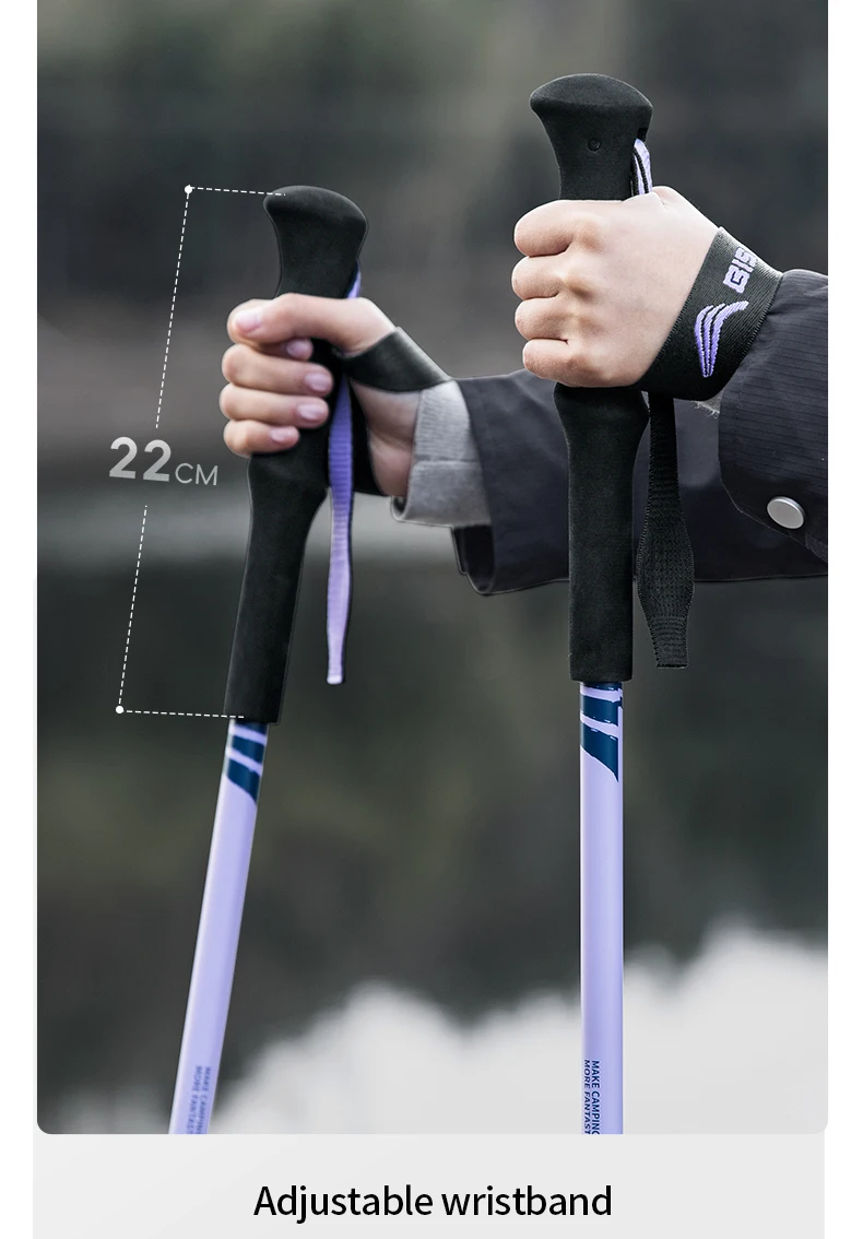 BISINNA 2 Stück Trekkingstöcke aus Kohlefaser, Wanderstöcke, ultraleicht, teleskopisch, für Outdoor-Wanderungen, Kletterstöcke – Detail 9