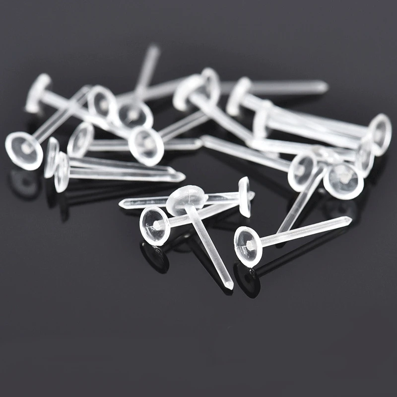 10Pcs Hypoallergenic Simple Plastic Earrings Clear Ear Pins Needle and  Resin Anti-allergy Earring Jewelry DIY Ear Accessories - AliExpress