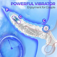 HESEKS Penis Sleeve Extensions Kondom Männliche Vergrößerung Verzögerung Vibratoren Cock Ring Vibrierende Penis Extender Abdeckung Sex Spielzeug für Männer 2