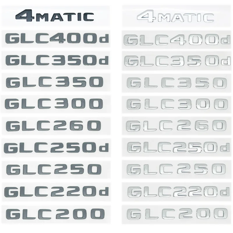 메르세데스 벤츠 GLC X253 GLC260 GLC220d GLC350 GLC200 4MATIC GLC250d GLC400 용 자동차 테일 리어 트렁크 배지 엠블럼 문자 스티커