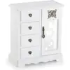 Elegant Solid Wood Jewelry Storage Box 4-Drawer Design Necklace Carousel Ring Organizer Ideal Gift Women 3