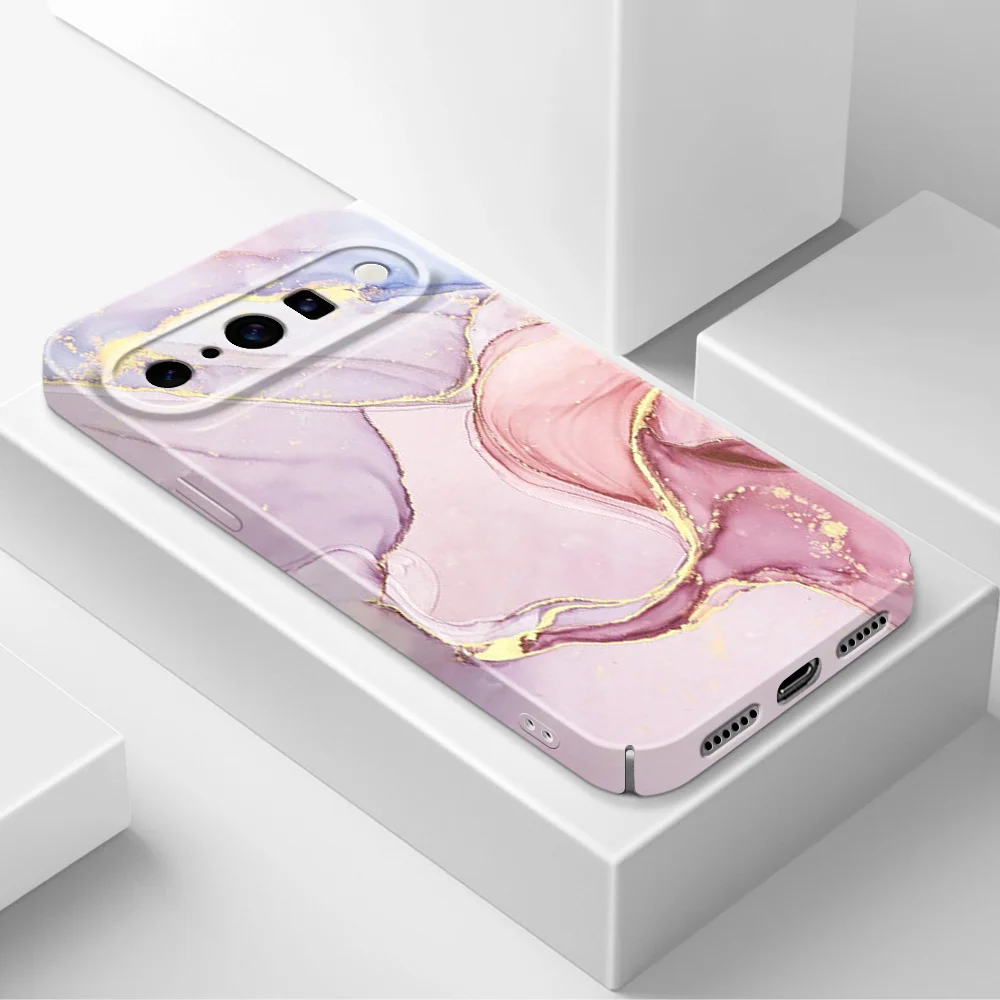 Gold Marble Hard Cover Phone Case with 5G Film Finish