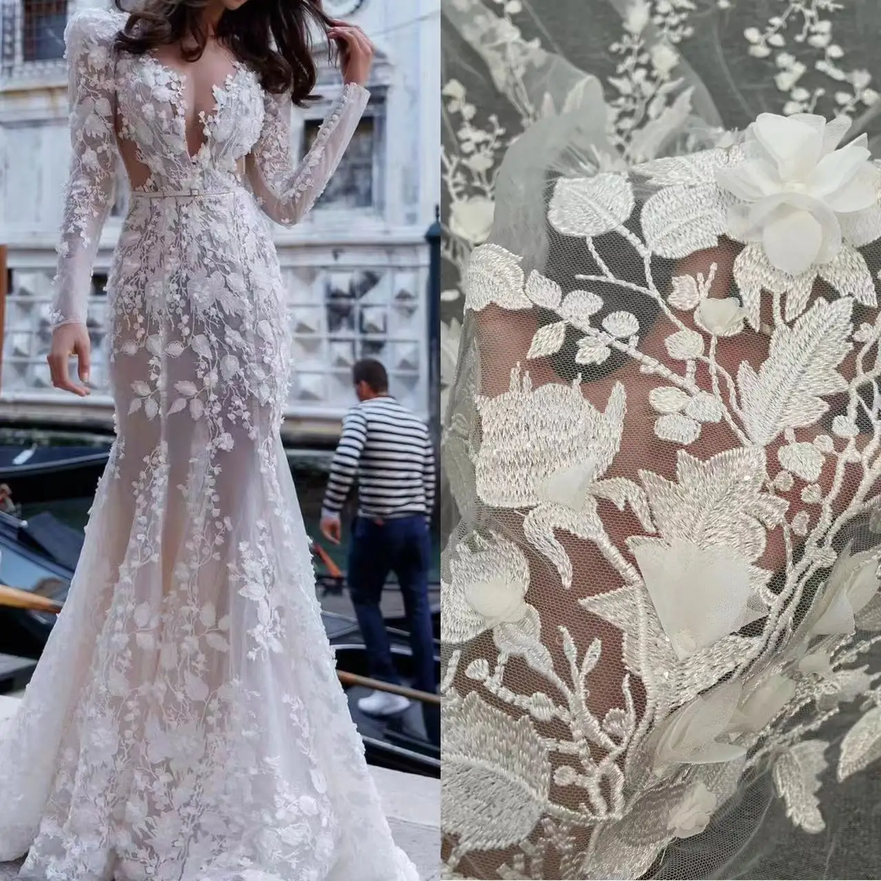 Romantic 3D Petals Satin Dress / 花花瓣缎面连身裙