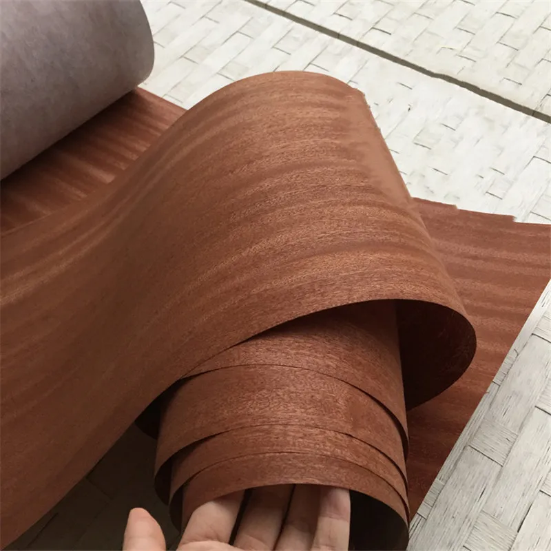 Natural Genuine Wood Veneer Sliced Sapele 0.2mm Veneers Furniture Edge Banding Veneer 26*250cm（W*L）