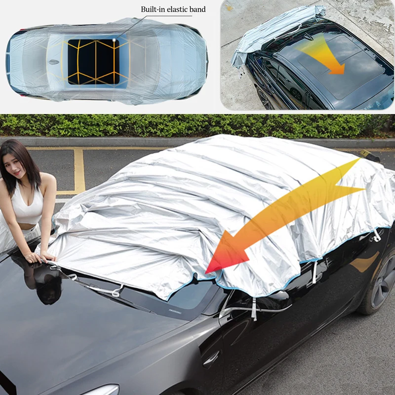 Automatic Car Cover Auto Retractable Suv Waterproof Reflective Strips 10s  Storage Folding Portable Exterior For Tesla Model 3 Y - Car Covers -  AliExpress