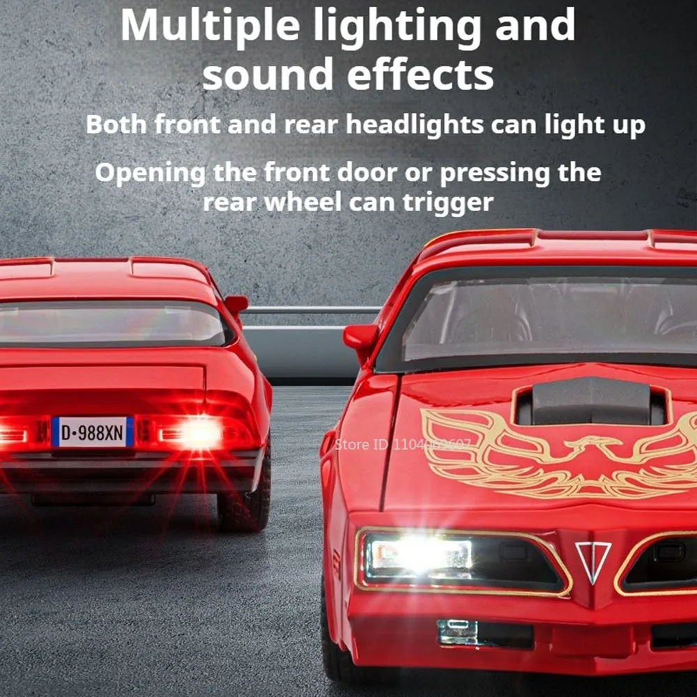 Diecast Firebird Hellcat Toy Car with Sound and Light Features