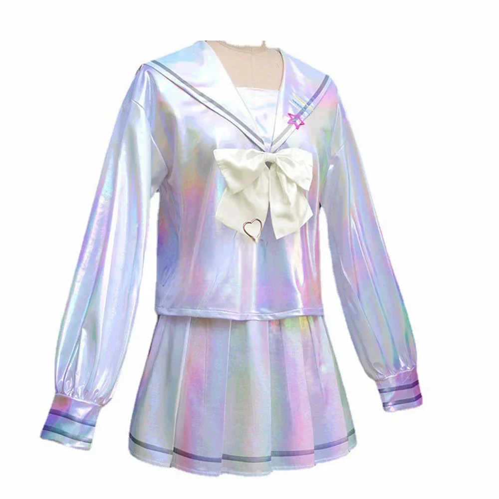 Cosplay Costumes Wig Game Needy Girl Overdose Anime Cosplay Costume Anime JK Uniform Leather Skirt Set Abyss KAngel Ame Chan