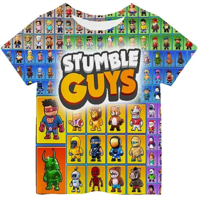 cotton t shirt Stumble Guys Game 3D Printed Kids T Shirt Children Clothing Harajuku Cartoon Tees Casual Fun Top Clothing Girls Boys Tshirt
