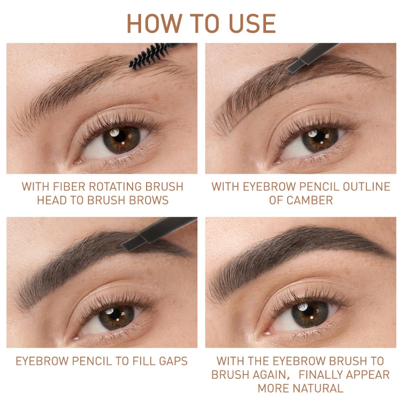 

Double-headed Rotating Eyebrow Pencil Is Waterproof And Sweatproof For Beginners Easy To Color And Not Smudge TSLM2