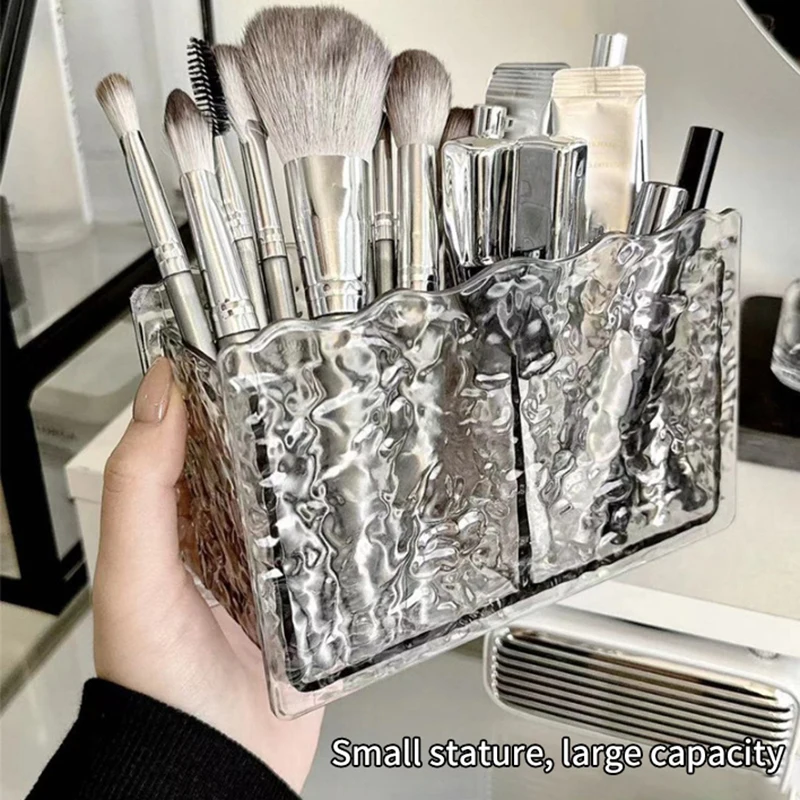 2 Holes Cosmetic Storage Box Makeup Brush Holder Organizer Lipstick Eyebrow Pencil Bathroom Storage Display Stand 5