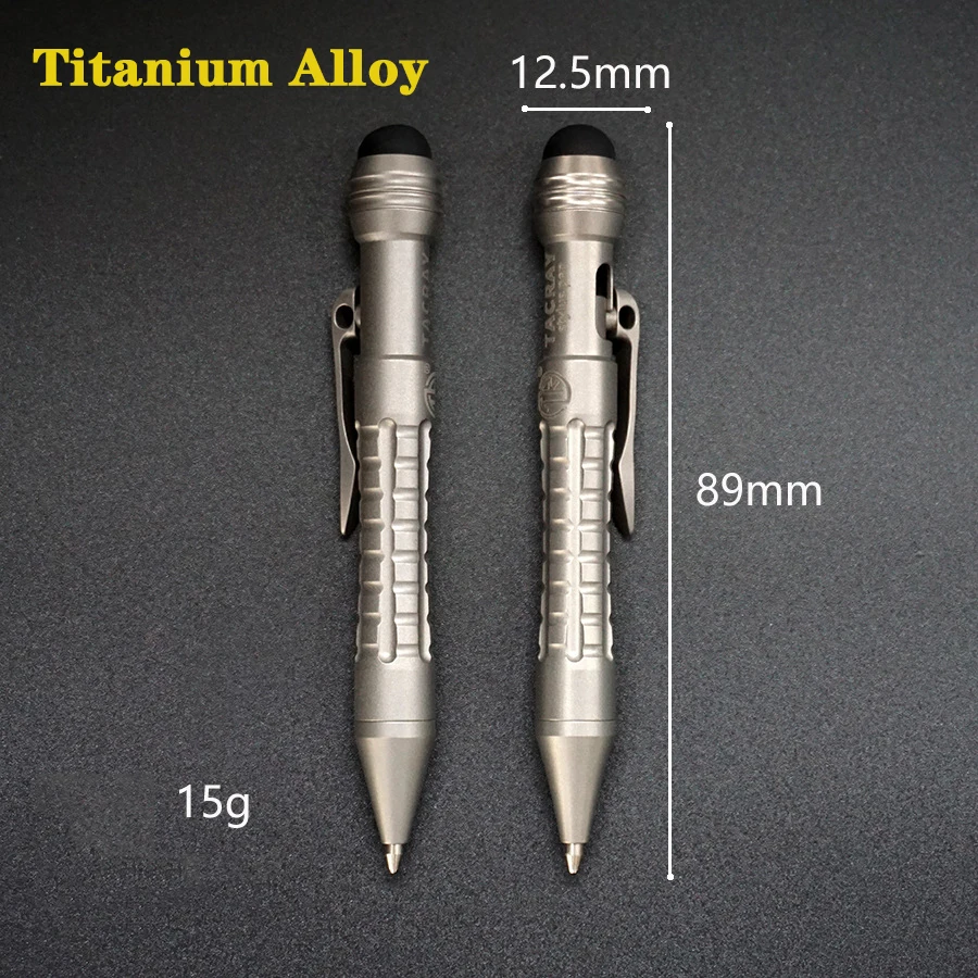 Titanium Alloy Mini Tactical Pen Bolt Action Mini Pen Multifunction Pocket EDC Pen Keychain Writing pen Window Breaking Tool