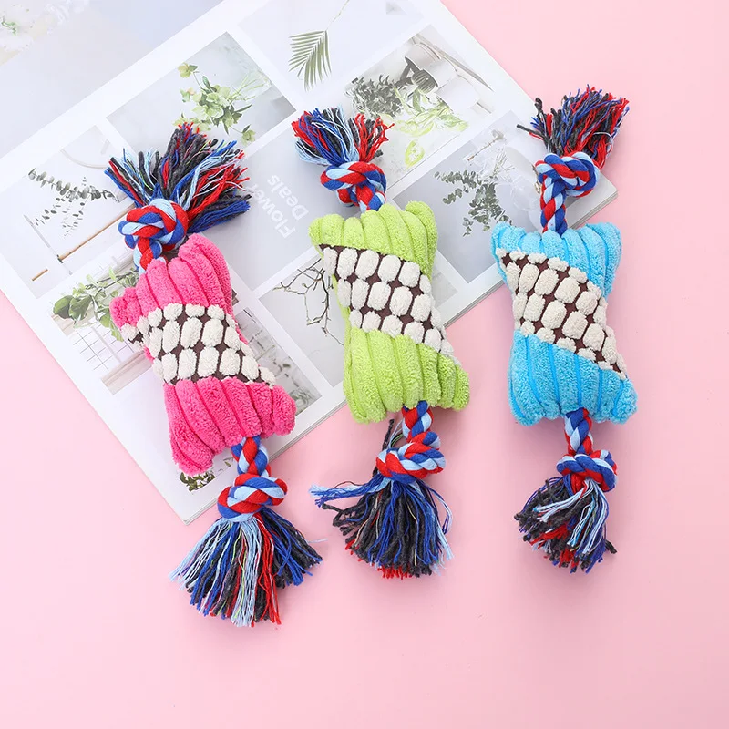 

Pet products Dog teeth bite resistant corn kernels cotton rope candy sound plush toy