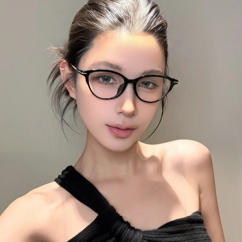 Koreanischen Stil Personalisierte Cat Eye Anti-blau Licht Myopie Gläser Für Frauen Mit High-end-Mode Gläser 6119 – Detail 1