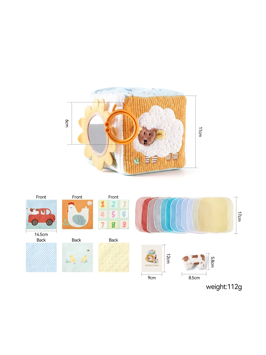 Magische Taschentuchbox, weiche Plüsch-Sensorikspielzeuge, Baby-Montessori-Spielzeug, Baumwoll-Finger-Übungs-Busy-Board-Spiel, Baby-Montessori 0-12 – Detail 3