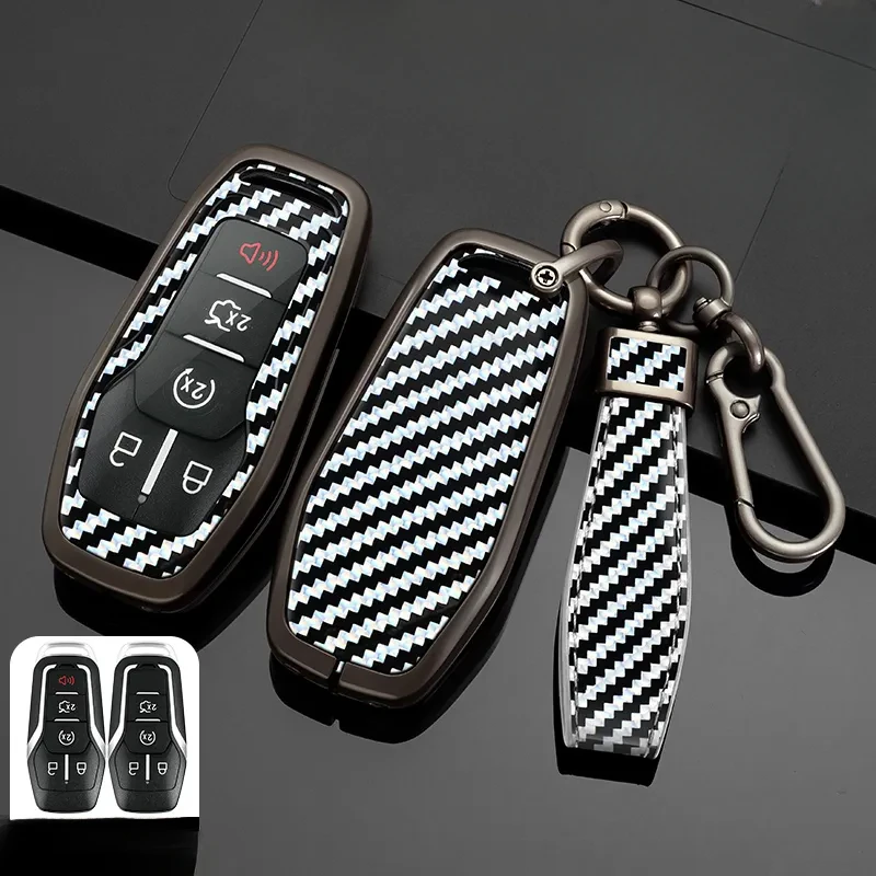 

Zinc Alloy Car Key Case Cover keychain For Ford Fusion Mondeo Mustang F-150 Explorer Edge For Lincoln MKZ MKC Keyless Fob