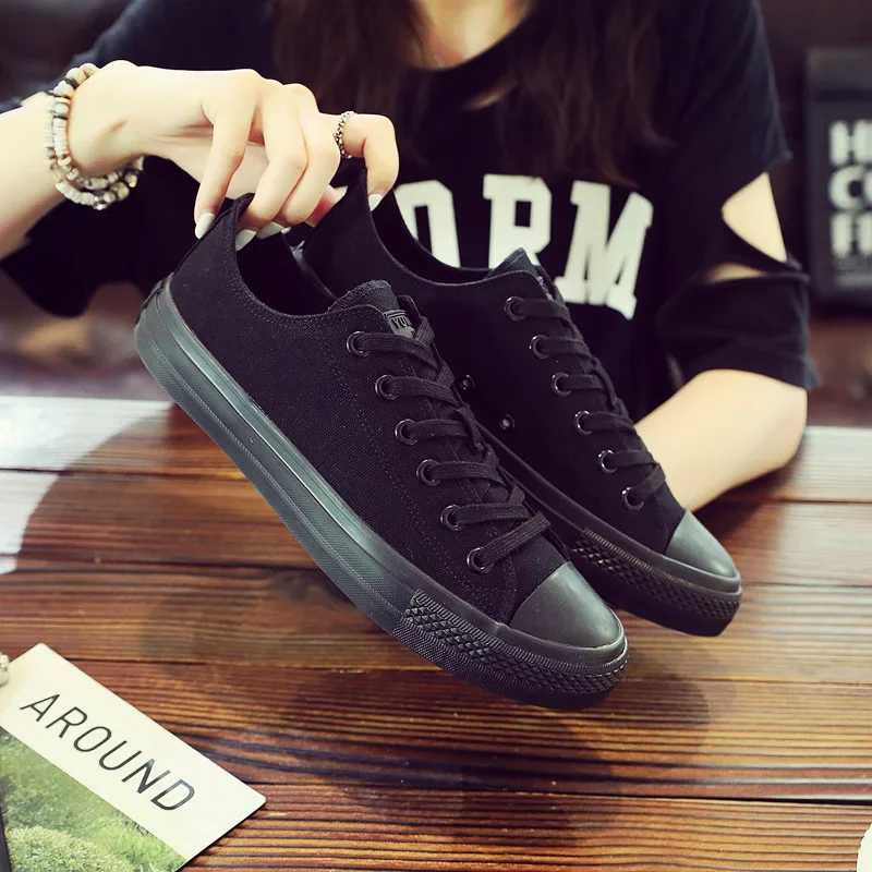 New Spring / Autumn Lace Up Student Couple Men's and Women's Breathable Canvas Shoes Low Top Youth Casual Shoes Mens