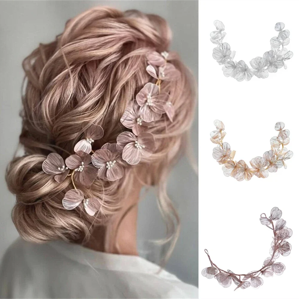 Wedding Bridal Leaf Pearl Headband Hairband Tiara Women Bride Party Queen Wedding Bridal Hair Accessories Jewelry Band Gift