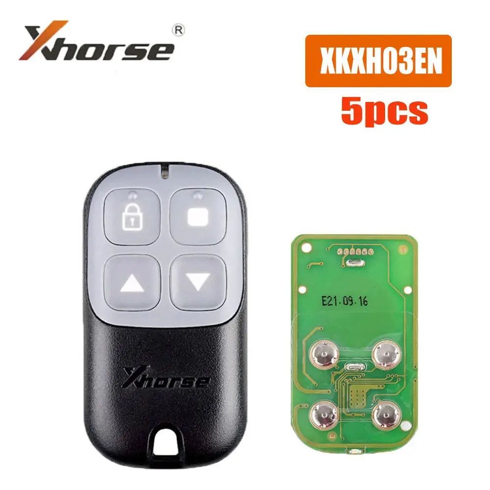 

5pcs/lot Xhorse XKXH03EN Wire Remote Key Garage Door 4 Buttons Universal Car Remote Key Black English Version for VVDI Key Tools