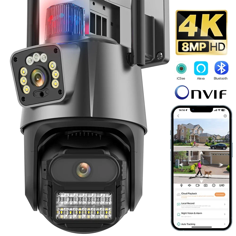 

IP-Камера уличная, 8 Мп, 4K, HD, Wi-Fi, PTZ