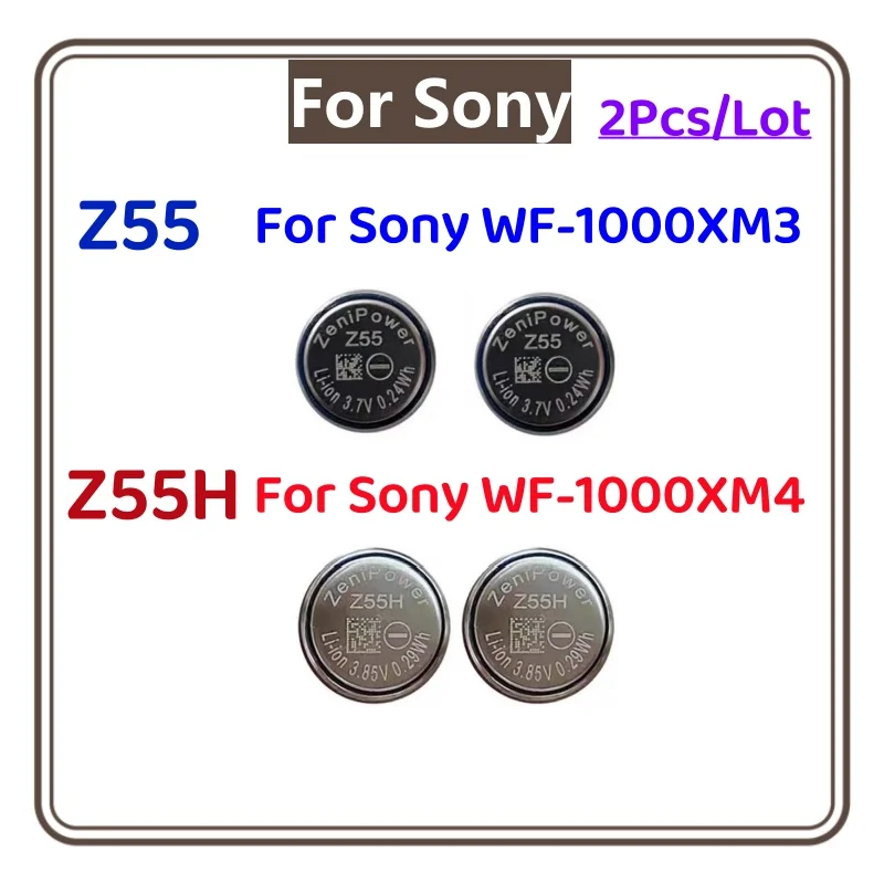 2 Batterie Z55H Per Cuffie Sony WF-1000X/XM3/XM4/C500/SP700N E Altri Modelli – Kit Con Attrezzi Di Riparazione – 3,855V 70mAh