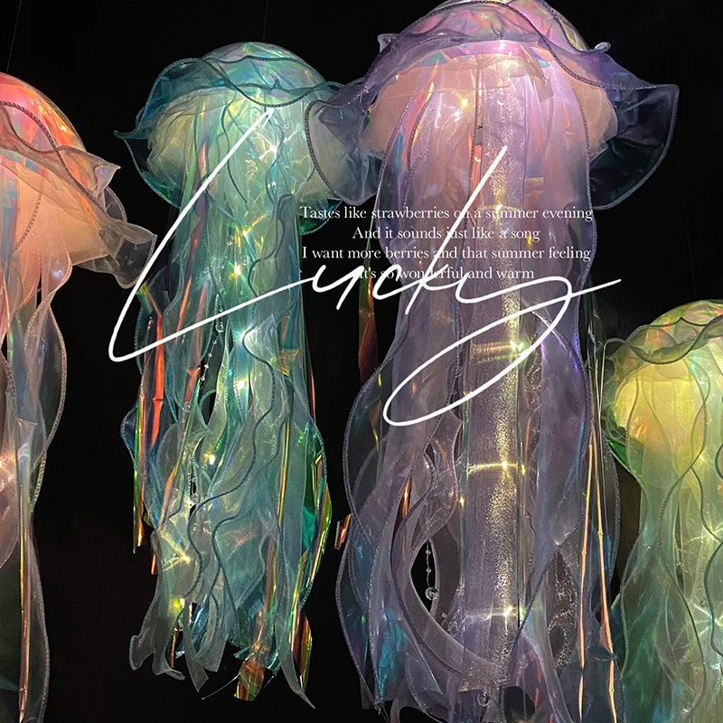 

New Jellyfish Lantern Hanging Lamp Colorful Atmosphere Led Night Light Bedroom Decor for Holiday Birthday Party Girls Kids Gift