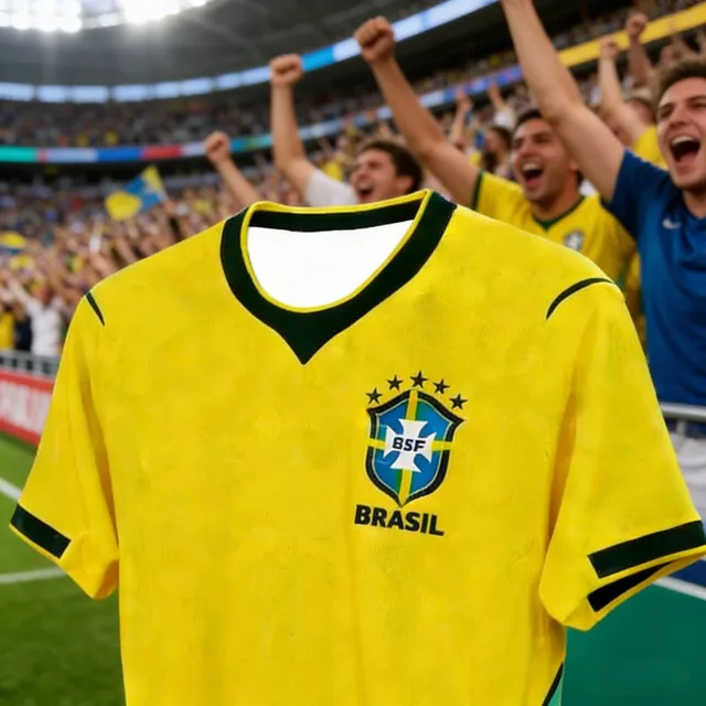 Brazilian Classic Football Jersey 3D Printed T-shirt Summer Men's/women Y2K Short Sleeved Top Breathable Quick Drying Family Tee 1
