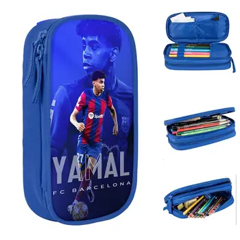 Scatola per penne Lamine Y-Yamal a doppio strato di grande capacità per scatola per matite sportive per calcio scolastico, regalo di compleanno 1