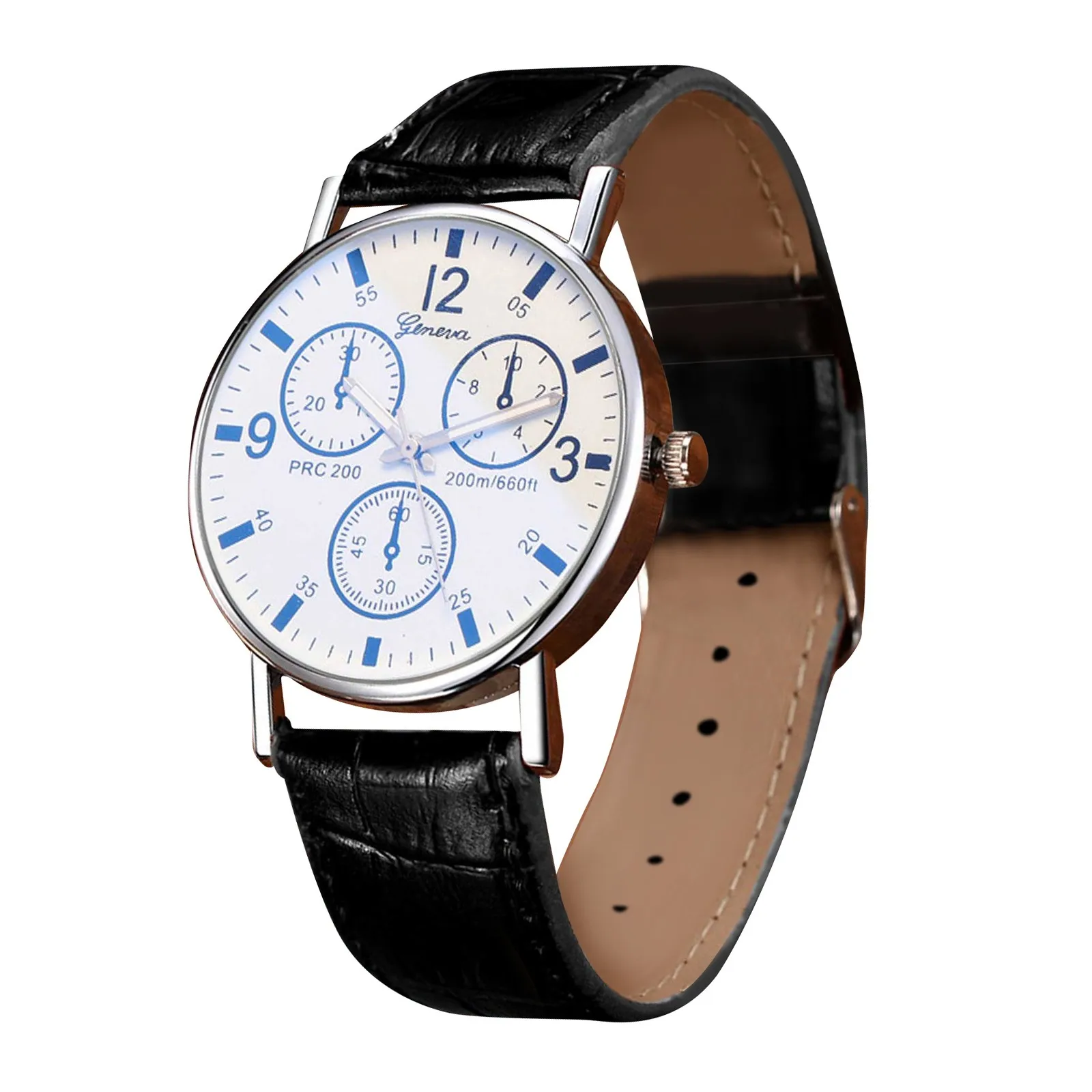 

Three Eye Watches Quartz Men's Watch Blue Glass Belt Watch Men часы мужские наручные Relojes masculinos Relógio masculino 남자 시계