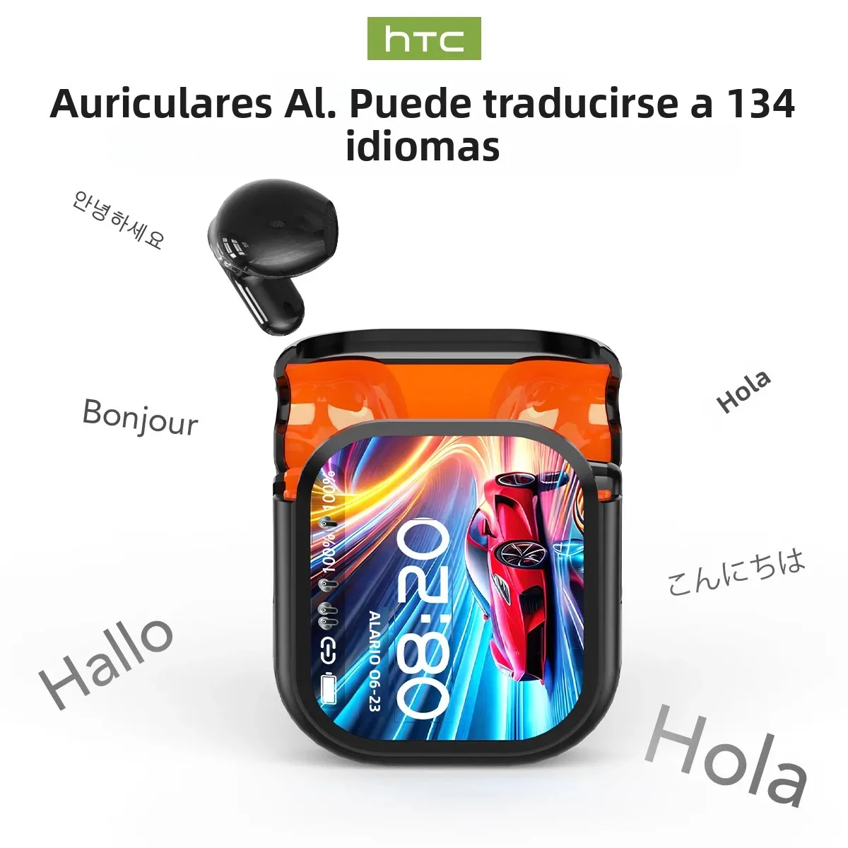 [Pantalla Ultra HD] auriculares HTC NE20 Bluetooth V6 TWS auriculares  inalámbricos deportivos traductor AI auricular micrófono de reducción de  ruido en la oreja