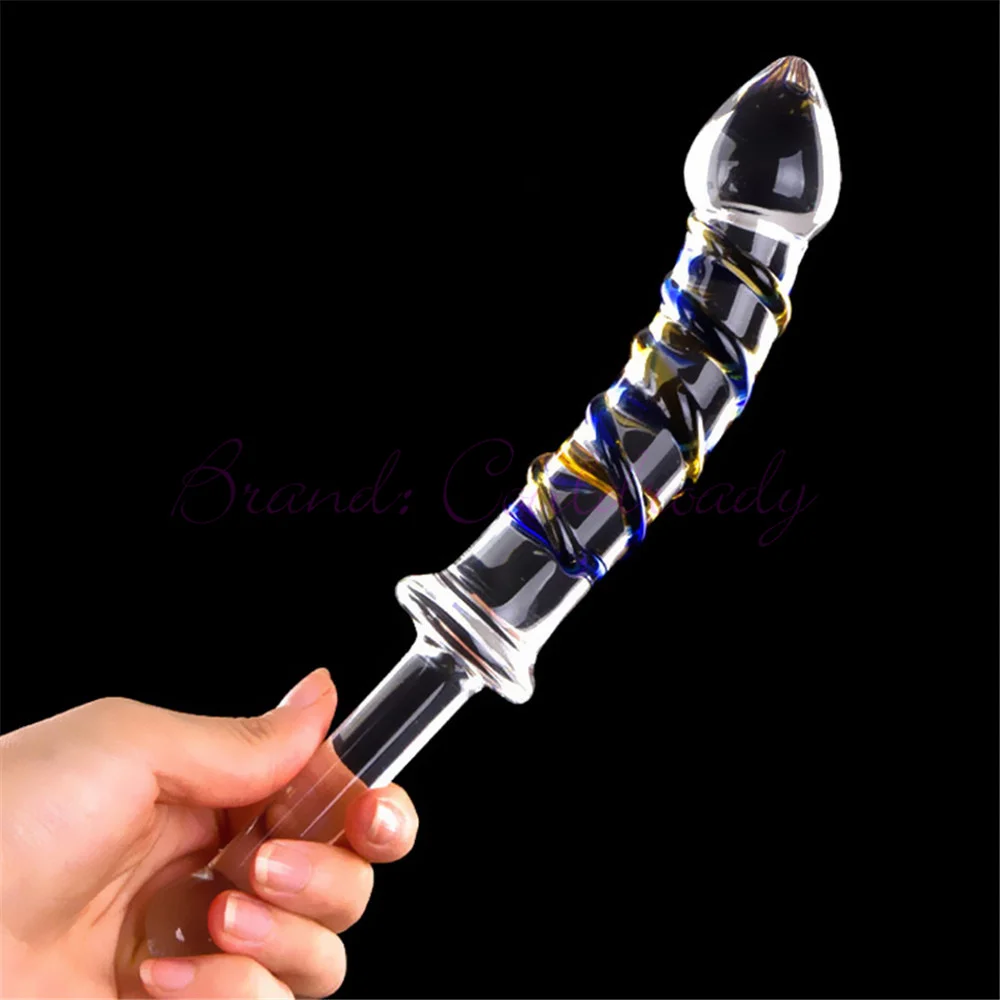 230mm Crystal Dildo Glass G-spot Stimulator Clitoris Massager Anal Butt Plug Clitoris Female Masturbation Sex Toys for Women