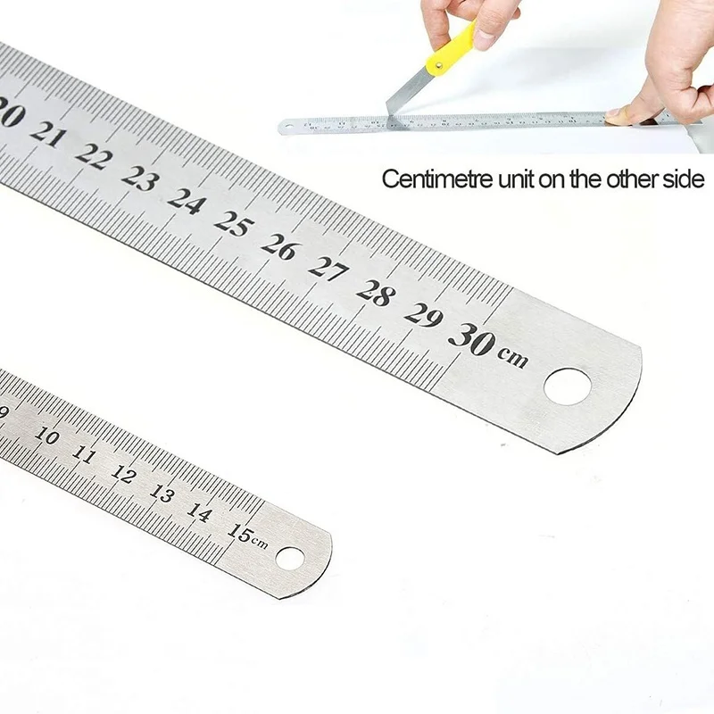 Premium Stainless Steel Straight Edge Ruler - Precision Measuring Tool for Students and Woodworkers