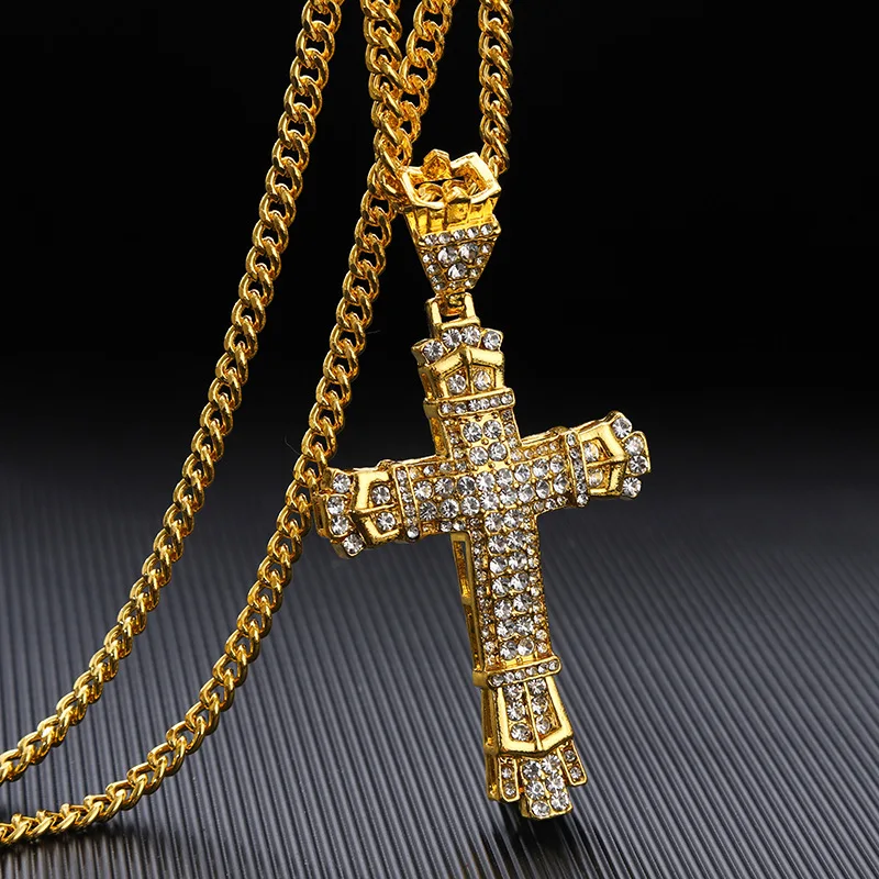 Hip Hop Mens Cross Chain Necklace Christian Cross Hip Hop Necklace