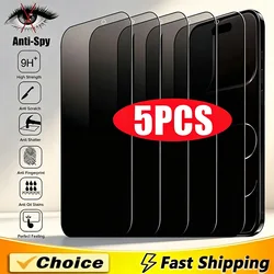 Premium Full Cover Privacy Tempered Glass Screen Protector - 5 Pack - 5 Pieces (For iPhone 16)