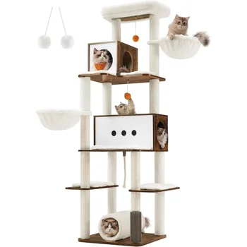 77.5" Tall Multi-Level Cat Tree for Large Cats 1