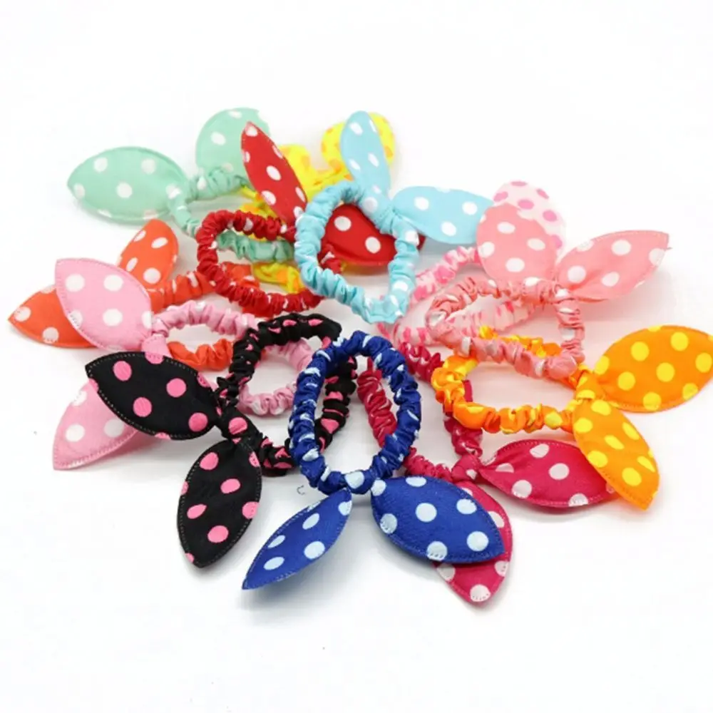 

Эластичная повязка для волос в горошек с кроличьими ушками для девочек и детей, 10 шт.