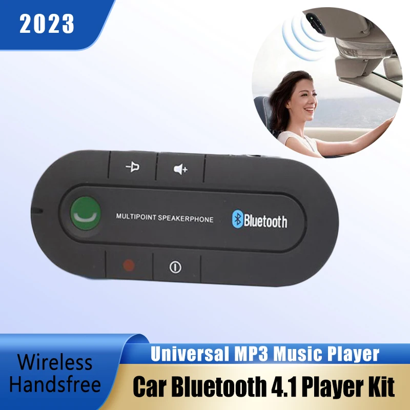 X6 Bluetooth Car Kit Handfree Speakerphone TF SD Card Reader AUX Adapter  for Music Receiver Wireless
