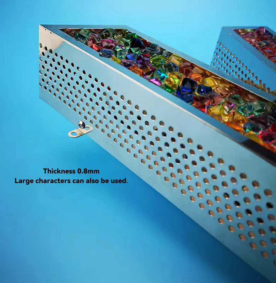 1000 Stück L-förmige Eckwinkel mit drei Löchern aus Edelstahl, mit Rand umwickelt, leuchtende Charakterinstallation, Eckcode-Zubehör – Detail 8