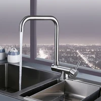 ก๊อกน้ําห้องครัวสแตนเลสตะกั่ว-ฟรีพับผสม 360 องศาหมุนเดี่ยวนิกเกิลอ่างล้างจานก๊อก 3