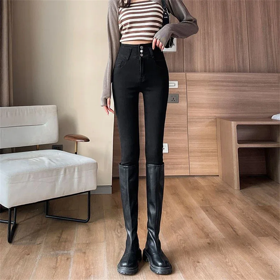 High Waist Women's Ankle-length Pencil Jeans Spring Fall Skinny Vaqueros Korean New Streetwear Denim Pant Stretch Kot Pantalones