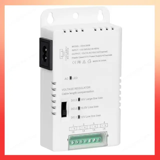 ABNR CCTV Camera Power Supply Distribution Power Supply 90V-264VAC Input To 12V-13.8-15VDC Output 4