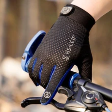 Guantes de malla transpirables para hombre y mujer, manoplas largas de dedo completo para ciclismo de montaña y pantalla táctil, accesorios para bicicleta de carreras, Verano