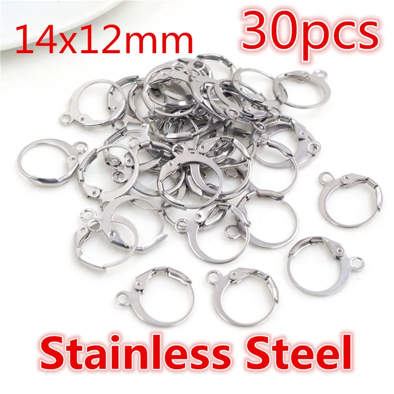 30-50 יחידות חישוקי עגילים צרפתיים מצופים ברונזה, רודיום, זהב וכסף ליצירת תכשיטים בעזרת חוטים