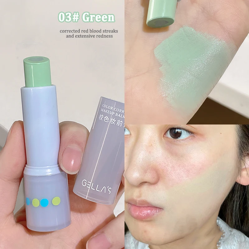 Facial Primer Makeup Primer Color Correcting Makeup Primer Balm Moisturizing Green Purple Concealer Cream Cover Dark Circles Brighten Face Foundation Base
