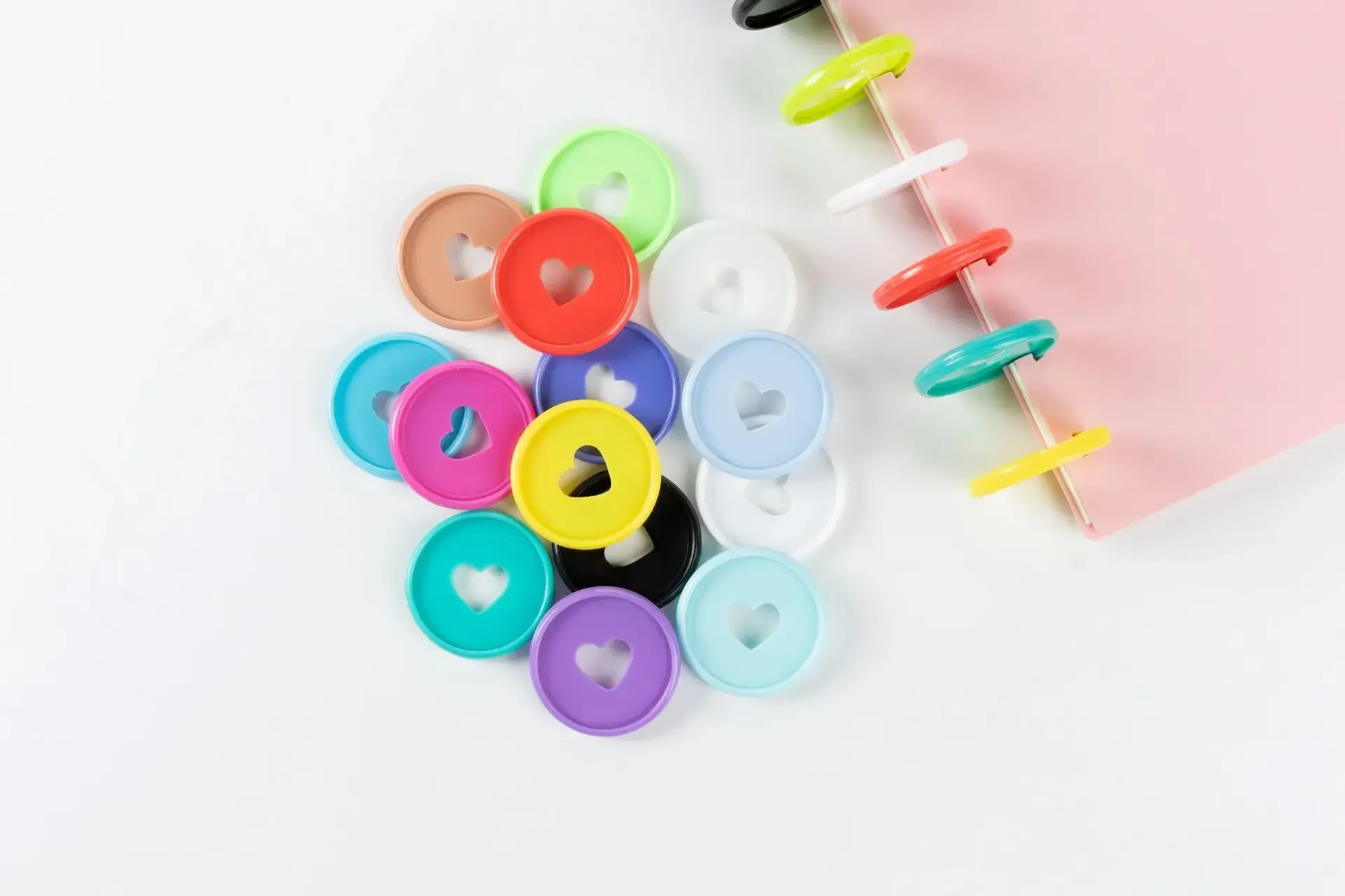 12pcs 35mm Notebook Loose-leaf Rings Hand Account Book Accessories Plastic Rings Mushroom Hole Discs Loose-leaf Disc Ring Binder