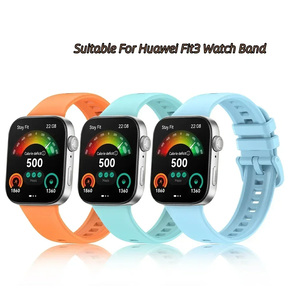 Silicone Band For Huawei Fit 3 Watch Waterproof Sport Strap Watch Band For Huawei Fit3 Smartwatch Bracelet Accessories Correa